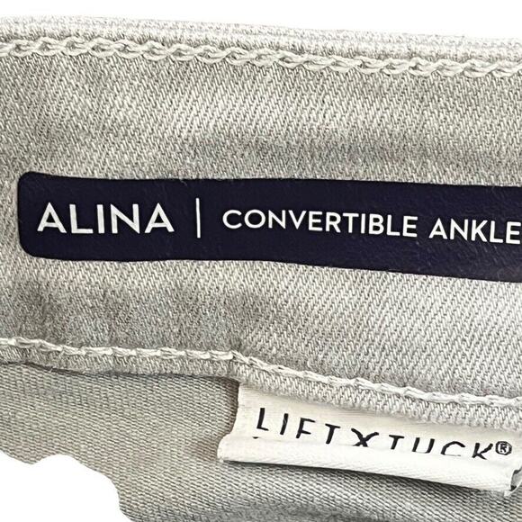 NYDJ Alina Gray Womens Convertible Ankle Mid Rise Stretch Tapered Jeans sz 4 - Picture 11 of 16